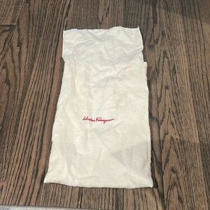 Ferragamo White and Red Dust bag